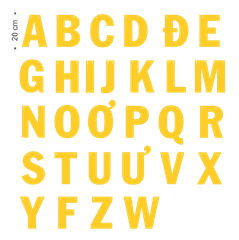 Chữ số 20cm vàng-SM