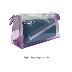 Bóp viết Campus trong suốt PCS-KUS-LA tím-208