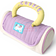 Hộp Bút/Bóp Viết Ngang Thêu Hình Bánh Quy Ecrou Màu Tím 2502-KA