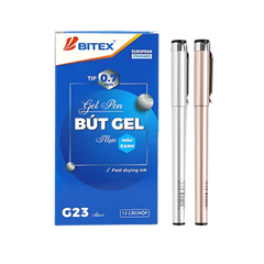 Bút nước Bitex G23 thân nhũ bạc mực xanh-BT