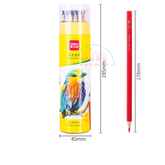 Bút chì 24 màu Deli dạng cốc 7070-LA