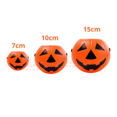 Đồ trang trí Halloween-Giỏ bí nhựa 10cm-KTN/TL