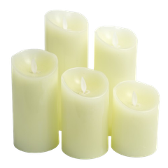 Nến pin 7.5x12.5cm trắng chảy/đỏ chảy/trắng trơn-KTN