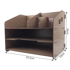 Kệ hồ sơ gỗ Enter KG065 lắp ráp nâu/đen/vàng-SM