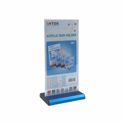 Kệ mica 2 mặt 1/3 A4 đứng E32 đế nhôm (10x21cm)-SM