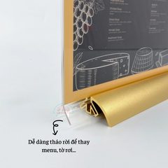 Kệ mica 2 mặt A4 E37 đế nhôm cao cấp-SM