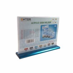 Kệ mica 2 mặt A4 ngang E35 đế nhôm (21x30cm)-SM