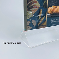 Kệ mica 2 mặt A5 đứng chân tam giác E02-SM