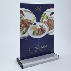 Kệ mica 2 mặt A6 E33 đế nhôm (10x15cm)-SM