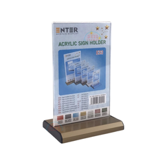 Kệ mica 2 mặt A6 E33 đế nhôm (10x15cm)-SM