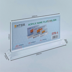 Kệ mica 2 mặt Enter E17B- 26x12cm đế mica 29x5.5cm dày 20mm vát 4 cạnh (10)-SM