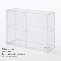 Kệ trưng bày mica Enter TB701 250x85x165mm 2 tầng cửa lùa-SM