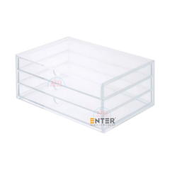 Kệ trưng bày mica Enter TB704 175x130x100mm 3 ngăn cửa kéo, hộc kéo, hộp trang sức-SM