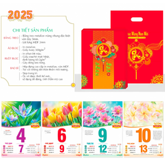 Lịch Bloc siêu đại Sắc Hoa Bốn Mùa kích thước 20x30cm năm 2025 - 24TĐ23