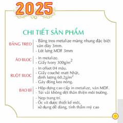 Lịch Bloc cực đại Nội Thất kích thước 25x35cm năm 2025 - 24TĐ17