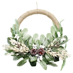 Noel-Vòng hoa bố phun kim tuyến W14-TN 14"-CC