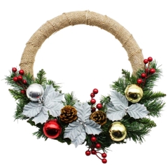 Noel-Vòng hoa bố W4 có trang trí 14"-CC