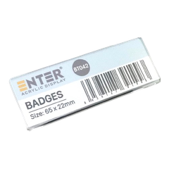 Phôi thẻ tên mica Enter BT042 65X22mm gắn nam châm N007