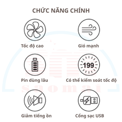 Quạt sạc HA1658/HA1668-TL