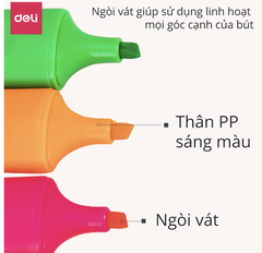 Dạ quang Deli S621 vàng-LA