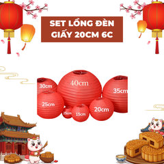 Set lồng đèn giấy 20cm 6c-TL