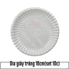 Dĩa giấy trắng CT 16cm(10c)-HNF