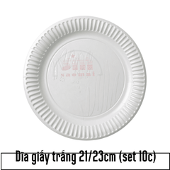 Dĩa giấy trắng CT 21/23cm (10c)-HNF
