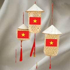TT-Lồng đèn giỏ nhựa nón lá 026-CT