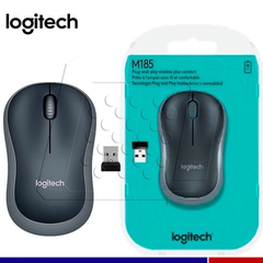 Chuột không dây Logitech M185 Xám - Đỏ - Xanh Dương SS