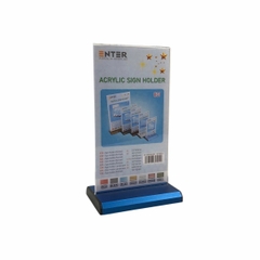 Kệ mica 2 mặt đứng E31 đế nhôm (10x18cm)-SM