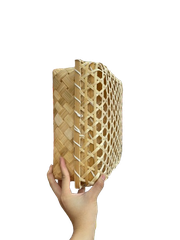 Hộp vuông tre MC 25cm-SM