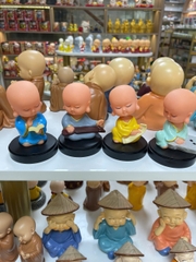 Bộ 4 chú tiểu cầm kỳ lò xo-NĐ