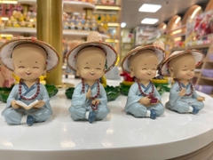 Bộ tứ chú tiểu xanh nón lá trung-NĐ