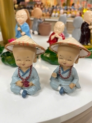 Bộ tứ chú tiểu xanh nón lá trung-NĐ