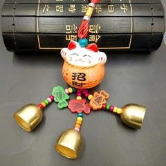 Khánh treo mèo sứ có chuông-BL