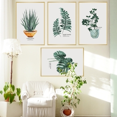 Decal dán tường Sticker dán tường in chất lượng cao có keo mặt sau mẫu hoa lá phong cách Vintage ZH59