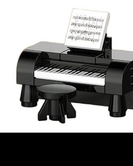Đồ chơi lắp ráp cho bé trai, bé gái mẫu các đồ dùng trong nhà Máy may, Máy phát nhac, đàn Piano, Máy cafe , Bồn tắm, Bồn cầu, Máy giặt, Máy photo copy, Hồ cá , Tivi , Máy chạy bộ trang trí nhà búp bê