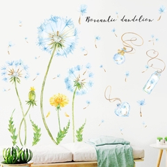 Decal dán tường Sticker mẫu hoa bồ công anh xanh ZH027