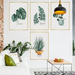 Decal dán tường Sticker dán tường in chất lượng cao có keo mặt sau mẫu hoa lá phong cách Vintage ZH59