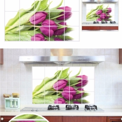 Combo 02 Decal dán tường Dán Bếp - HOA TULIP TÍM