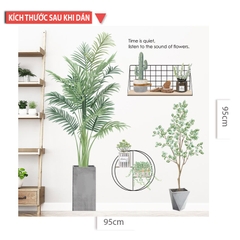 Decal dán tường Sticker mẫu hoa lá ZH026