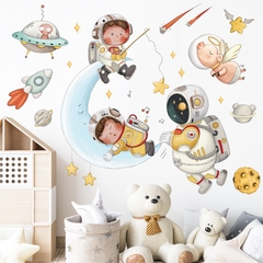 Decal dán tường Sticker dán tường in chất lượng cao có keo mặt sau mẫu Em làm Phi Hành Gia ZH91