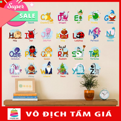 Decal dán tường bảng chữ cái tiếng anh XH6221 kiddecals