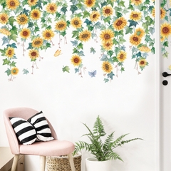 Decal dán tường Sticker dán tường in chất lượng cao có keo mặt sau mẫu Hoa mặt trời ZDB-2461