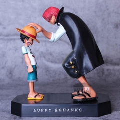 Mô hình One Piece Luffy và Shanks tóc đỏ cao 18cm khởi đầu của hành trình làm hải tặc của luffy từ đây ,figure one piece