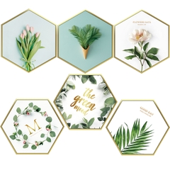 Decal dán tường Sticker dán tường in chất lượng cao có keo mặt sau mẫu hoa lá phong cách Vintage ZH60