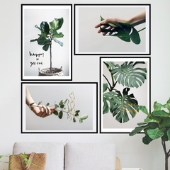 Decal dán tường Sticker dán tường in chất lượng cao có keo mặt sau mẫu hoa lá phong cách Vintage ZH54