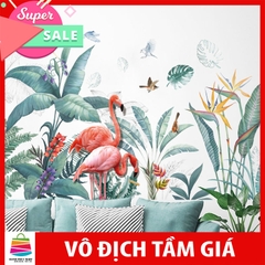 Sticker Giấy Dán Tường Decal Dán tường Mẫu Hoa Lá Cực Xinh ZH014