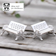 Bộ 02 ghế ngồi trang trí tiểu cảnh bonsai minidoll