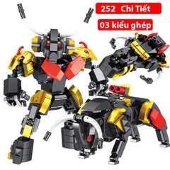 Bộ đồ chơi lắp ráp kiểu Lego Mẫu 12 con giáp có thể ráp thành Robot với hơn 200 chi tiết chất liệu nhựa ABS Cao cấp
